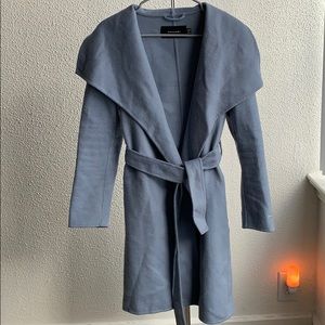 Tahari blue wrap coat